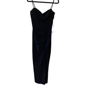 NWT Emerald Sundae Juniors' Ruched Sweetheart-Neck Gown Navy Large
